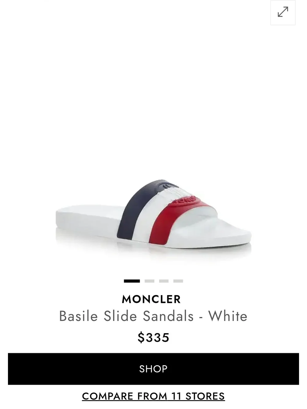Moncler White Red Navy Slide Sandals